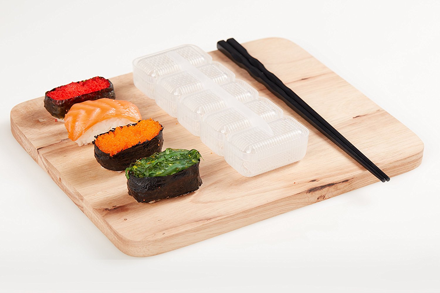 11 pezzi Easy Sushi Maker Kit Strumenti per la preparazione di sushi Set da cucina fai da te per principianti scatola fai da te con puntelli affilati bianco con scheda di ricette 