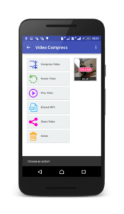 video compress video selezionato