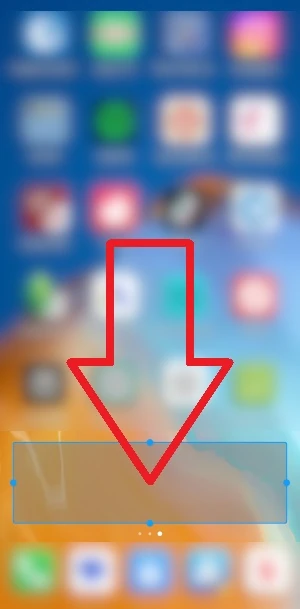 nella home di android è indicata con una freccia la posizione in cui viene messo il widget rettangolare per spegnere lo schermo