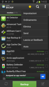 Fare un backup delle applicazioni su Android app backup e restore 2