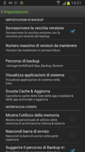Fare un backup delle applicazioni su Android app backup e restore 3