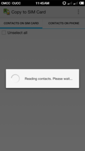 Come copiare i contatti android su SIM Copy to Sim card 1