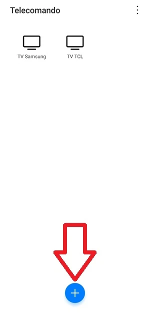 dall'app telecomando una freccia indica il segno +