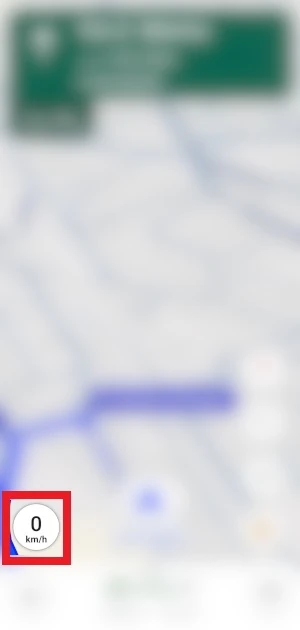 il tachimetro è visibile nella mappa di google maps ed è in risalto dentro a un riquadro rosso