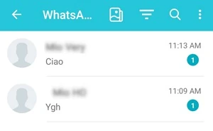 da Notification History Log si vedono le notifiche che interessano whatsapp con il testo scritto nel messaggio