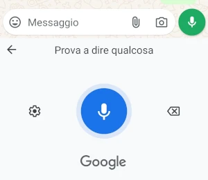 dalla tastiera swiftkey di microsoft una schermata ha un messaggio dove viene chiesto di provare a dire qualcosa al microfono