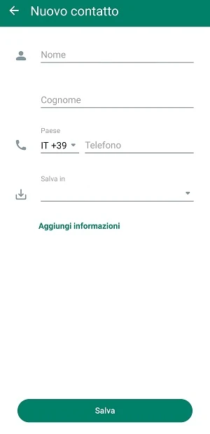 icona nuovo contatto Cosa fare se un contatto è in rubrica ma non appare su Whatsapp