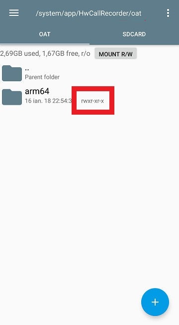 dal file manager per la cartella arm64 è impostato rwxr-xr-x