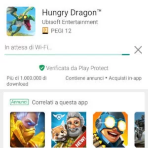 dal play store quando si tenta di scaricare un'app appare il messaggio in attesa di wi-fi...