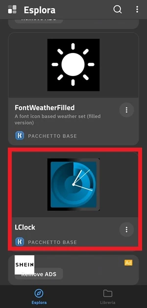 pacchetto orologio KWGT