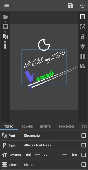 widget kwgt con modifiche a nome della settimana, data e temperatura