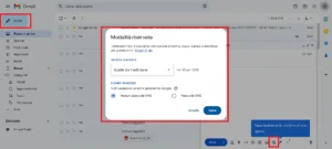 schermata di gmail web per attivare la modalità riservata