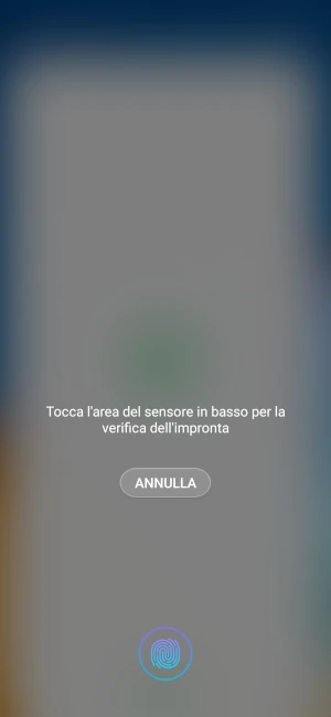 schermata di sblocco con impronta digitale nell'app whatsapp