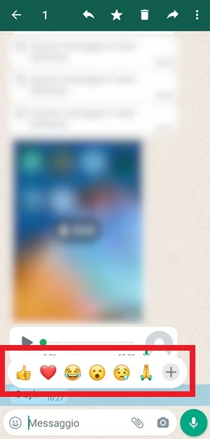 nella chat di whatsapp sono visibili le icone delle reazioni