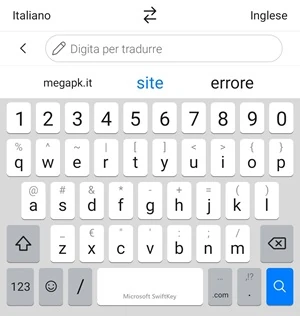 dalla tastiera microsoft swiftkey è visibile la barra in cui si può digitare per tradurre le parole
