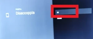 nella schermata della smart tv dove si disaccoppia il dispositivo è in evidenza la voce ok