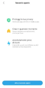 immagine del secondo spazio della miui da cui è possibile procedere con l'attivazione